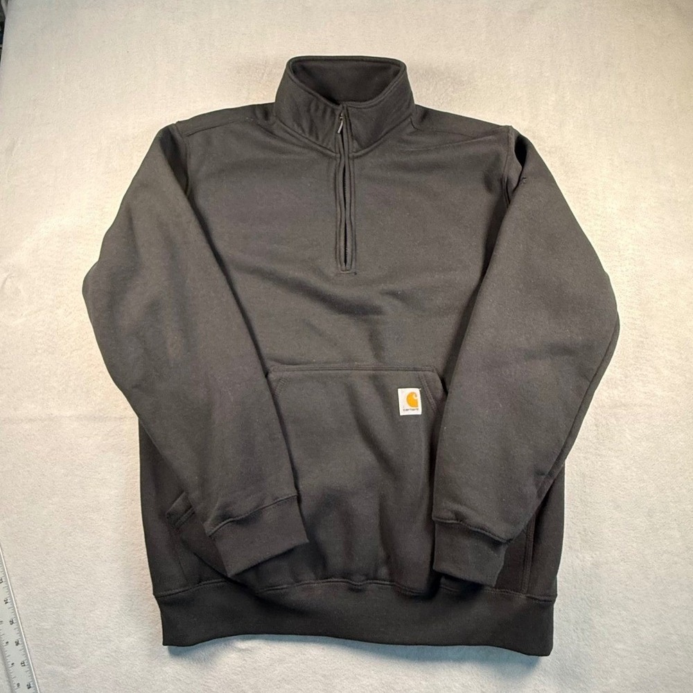 Carhartt Mens TS5294-M Rain Defender Quarter Zip Sweatshirt Black Loose Fit L